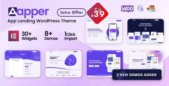 Apper 2.0.12 – App Landing Page Multi-concept WordPress Theme