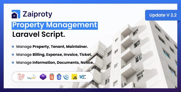 Zaiproty 3.3 – Property Management Laravel Script