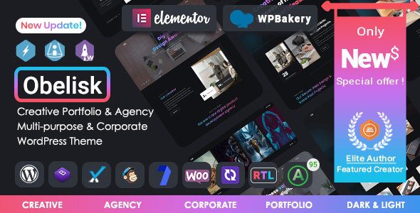 Obelisk 1.7.7 – Agency Portfolio & Creative WordPress Theme