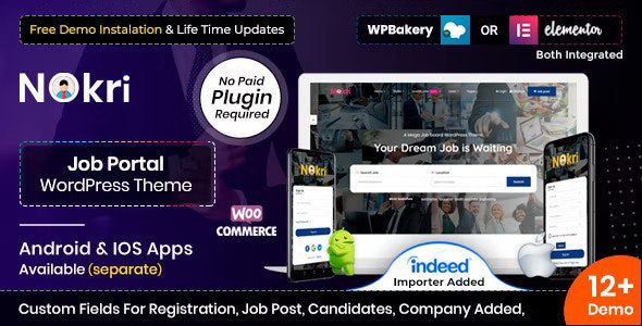 Nokri 1.5.9 – Job Board WordPress Theme