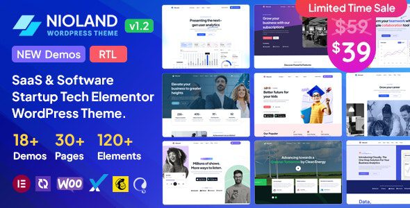 Nioland 1.2.4 – SaaS & Software Startup Tech WordPress Theme