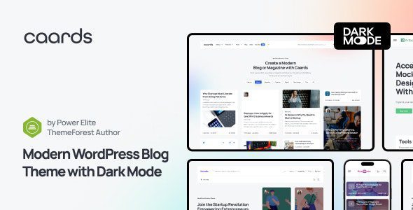Caards 1.0.4 – Modern Blog & Magazine WordPress Theme with Dark Mode