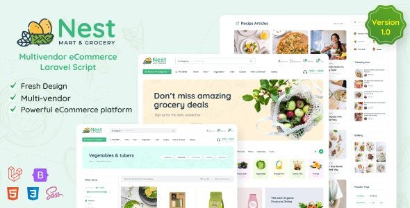 Nest 1.22.2 – Multivendor Organic & Grocery Laravel eCommerce