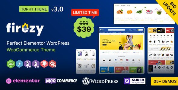 Firezy WP 3.2.0 – Elementor Multi-purpose WooCommerce Theme