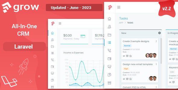 Grow CRM 2.5.0 – Laravel Project Management