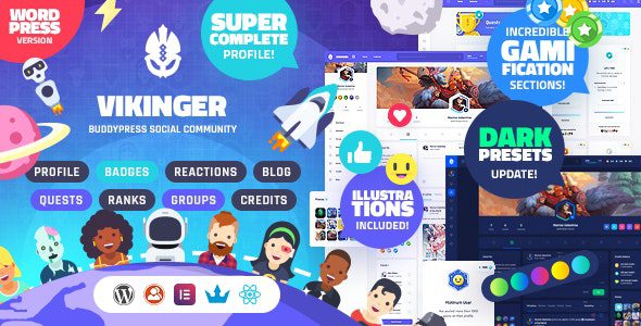 Vikinger 1.9.20 – BuddyPress and GamiPress Social Community