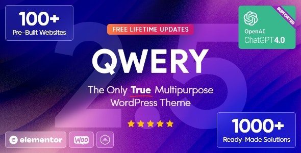 Qwery 3.3.0 – Multi-Purpose Business WordPress & WooCommerce Theme + ChatGPT