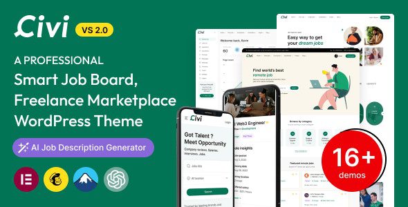 Civi 2.1.0 – Job Board, Freelance Marketplace WordPress Theme