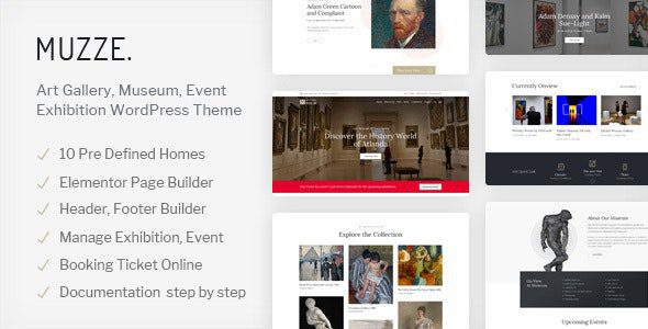 Muzze 1.5.7 – Museum Art Gallery Exhibition WordPress Theme