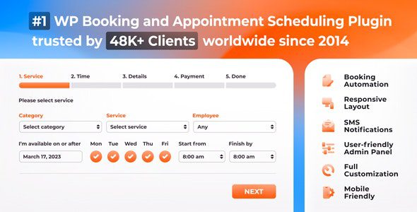 Bookly Pro 8.4 + Addons – Appointment Booking and Scheduling Software System