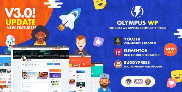 Olympus 4.4.1 – Social Networking WordPress Theme