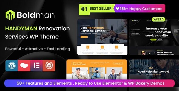 Boldman 6.7.0 – Handyman Renovation Services WordPress Theme