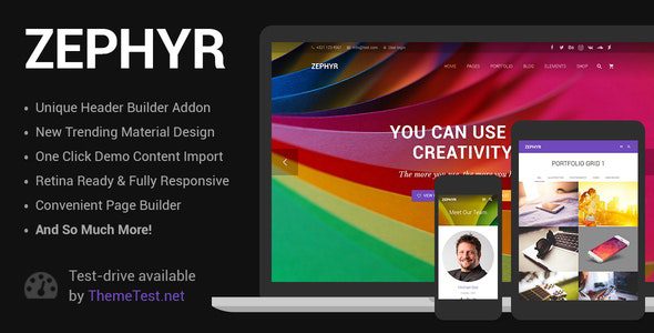 Zephyr 8.29 – Material Design WordPress Theme