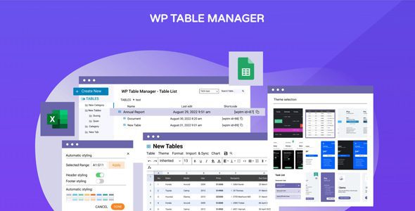 WP Table Manager 4.1.0 – WordPress Table Editor Plugin