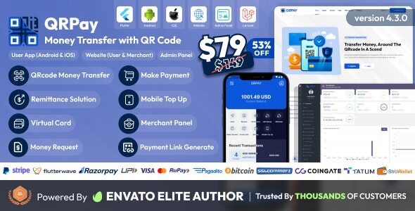 QRPay 4.3.0 – Money Transfer with QR Code Full Solution